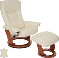 Produktbild: MCA Relaxsessel Halifax, Fernsehsessel Hocker, Echtleder 130kg belastbar creme, honigfarben