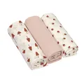 Produktbild: LÄSSIG Baby Puckdecke Spuckdecke Pucktuch Mulltuch 3er Set Baumwolle 85 x 85 cm/Swaddle & Burp Blanket L Little Forest powder pink