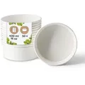 Produktbild: BIOZOYG Salatschale 50 Stück 400 ml weiß Suppenschalen Einwegschalen Einweggeschirr Deli Container Bowl to go Kartonschale Einweg Suppenbehälter