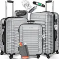 Produktbild: KESSER® 3tlg. Hartschalenkofferset Hartschalenkoffer Reisekoffer Set Reisekofferset Trolley Koffer Inkl. Kofferwaage + Gepäckanhänger Rollkoffer Schloss 4 Rollen ABS-Hartschale Teleskopgriff M-L-XL