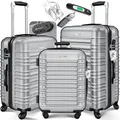 Produktbild: KESSER® 3tlg. Hartschalenkofferset Hartschalenkoffer Reisekoffer Set Reisekofferset Trolley Koffer 4 Rollen ABS-Hartschale Teleskopgriff Inkl. Kofferwaage + Gepäckanhänger Rollkoffer Schloss, M-L-XL