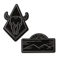 Produktbild: Mono Quick Wildnis Logos 2 Stück - Aufnäher, Bügelbild, Aufbügler, Applikationen, Patches, Flicken, zum aufbügeln, Größe: 4,1 x 3,7 cm
