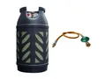 Produktbild: BlueCraft Gas Propan Gasflasche Kunststoff 10 kg neu ungefüllt, inkl. Umrüstset aus Gasschlauch und Gasregler für Gasgrill