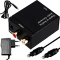 Produktbild: Retoo Wandler Audio Konverter Digital Analog Adapter Koaxial Da Wandler Optisch Cinch RCA Audio Stereo Konverter Adapter Toslink SPDIF Coaxial mit Netzteil 5V Schwarz