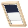 Produktbild: VELUX Original Dachfenster Duo Verdunkelungsrollo für S08, Dunkelblau, mit Grauer Führungsschiene