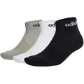 Produktbild: adidas Unisex Quarter Socken, 3er Pack - Linear Cushioned Ankle, Logo, gepolstert, einfarbig Schwarz/Grau/Weiß 46-48