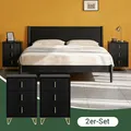 Produktbild: SoBuy Nachttisch 2er Set Nachtschrank mit 3 Schubladen FBT115-L-SCHx2