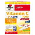 Produktbild: Doppelherz Vitamin C 1000, D3 und Zink DIRECT - Vitamin C, Zink und Vitamin D unterstützen die normale Funktion des Immunsystems - 20 Portionen