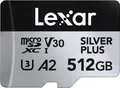 Produktbild: Lexar Silver Plus Micro SD Karte 512GB, Bis zu 205 MB/s Lesegeschwindigkeit