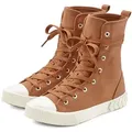 Produktbild: LASCANA Stiefelette im Combat Look, High Top Sneaker, Schnürschuh, Textil-Boots braun 36