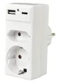 Produktbild: Steckdosenadapter mit Schnellladefunktion USB Typ C + A Schnellladegerät USB-C