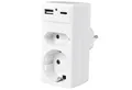 Produktbild: Heitech Steckdosenadapter Schuko/Euro 1xUSB A 1x USB C