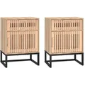 Produktbild: vidaXL Nachttische 2 Stk. 40x30x55,5 cm Holzwerkstoff & Eisen