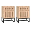 Produktbild: vidaXL Nachttisch Nachttische 2 Stk 40x30x55,5 cm Holz Eisen Nachtkonsole