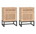 Produktbild: vidaXL Nachttisch Nachttische 2 Stk. 40x30x55,5 cm Holzwerkstoff & Eisen (2-St)