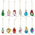 Produktbild: THE TWIDDLERS 12 Vintage Weihnachtskugeln aus Glas, 6cm - Hängender Christbaumschmuck, Tannenbäume Deko