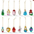 Produktbild: THE TWIDDLERS 12 Vintage Weihnachtskugeln aus Glas, 6cm - Hängender 