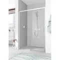 Produktbild: Kermi PEGA Gleittür 2-teilig bodenfrei mit Festfeld PE D2R/L 2000 GAK: 1190-1210 Silber Hochglanz ESG klar