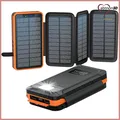 Produktbild: Solar Powerbank 26800mAh mit 4 Solarpanel, Orange, 3A, Camping, Outdoor, USB-C