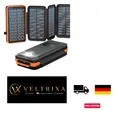 Produktbild: Solar Powerbank 26800mAh mit 4 Solarpanel, Orange, 3A, für Camping und Outdoor