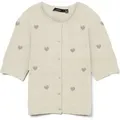 Produktbild: Vero Moda VMDOFFY INTARSIA 2/4 O-NCK CARDIGAN Birch/W. MOON ROCK HEARTS XS - XS