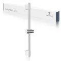 Produktbild: SANTRAS® Wandstange DELUXE in Chrom mit 1000 mm Rohr mit Duschkopfhalterung – Individuell verstellbare Brausestange 100 cm mit 2 Halterung mit jeweils 1 Bohrloch
