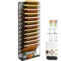 Produktbild: PLSOPPKG Hängeorganizer Wandablagefächer 13 Stöckiger Wandmontage Schreibtisch Organizer, A4 Zeitschriftenhalter Wand, Hängende Wandordner Dokumente Metall Büro Dokument Organizer für Zuhause