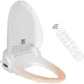 Produktbild: Puluomis WC-Sitze Toilettensitz mit Fernbedigung Elektrisch, Toilettendeckel Smart Automatisch D Form mit absenkautomatik weiß lang - Weiß