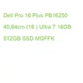 Produktbild: Dell Pro 16 Plus PB16250 40,64cm (16 ) Ultra 7 16GB 512GB SSD MGFFK