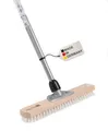 Produktbild: BawiTec Qualitäts Großraumschrubber 40cm mit Teleskopstiel verstellbar 200cm PPN-Borsten weiß Schrubber Stiel Stabiler Bodenschrubber Schrubberbürste aus Holz - für Haushalt,Küche,Bad,Gastro,Gewerbe