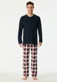 Produktbild: Schiesser Schlafanzug Family Rundhalsausschnitt mit Knopfleiste, Brusttasche, Langarm, Hose kariert