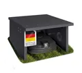 Produktbild: STEELSØN Mähroboter-Garage Drakon mit aufklappbarem Pultdach, BxTxH: 77x90x53,5 cm, für gängige Rasenmähroboter, (Anthrazit, Mähroboterhaus aus Metall, wetterfest), Rasenmäher Unterstand, mit Kabeldurchlass