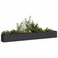 Produktbild: Pflanzkübel Schwarz 360x40x40 Cm Aus Kaltgewalztem Stahl Für Garten Balkon