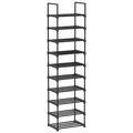 Produktbild: Schuhregal mit 10 Ebenen,Schuhständer schmal, 30 x 45 x 174 cm, schwarz  LSA25BK
