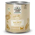 Produktbild: Wildes Land - Nassfutter für Hunde - Bio Ente - 6 x 800 g - Getreidefrei - Extra hoher Fleischanteil von 60% - 100% zertifizierte Bio-Zutaten - Beste Akzeptanz und Verträglichkeit
