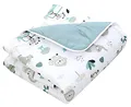 Produktbild: TupTam Krabbeldecke für Baby 120x120 cm - Gepolsterte Spieldecke Baby Baumwolle, XXL, OEKO-TEX, Weich & Hautfreundlich, Farbe: Zoo Grün