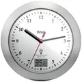 Produktbild: Mebus 41124 Funk Wanduhr 17 cm x 60 mm Silber Badezimmer-/Feuchtraum geeignet