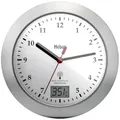 Produktbild: Mebus 41124 Funk Wanduhr 17 cm x 6 cm Silber Badezimmer-/Feuchtraum geeignet