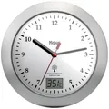 Produktbild: Mebus 41124 Funk Wanduhr 17 cm x 6 cm Silber Badezimmer-/Feuchtraum geeignet