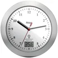 Produktbild: Mebus 41124 Funk Wanduhr 17 cm x 60 mm Silber Badezimmer-/Feuchtraum geeignet