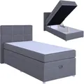 Produktbild: Boxspringbett - hellgrau - mit Bettkasten - H3 - 90x200 cm