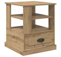 Produktbild: vidaXL Beistelltisch Nachttisch Eiche handwerklich 50 x 50 x 60 cm Holzwerkstoff (1-St)