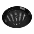 Produktbild: FMprofessional Pizzablech gelocht Ø32cm Backblech Emaille Pizza rund schwarz