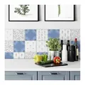 Produktbild: K&L Wall Art Fliesenaufkleber selbstklebend Klebefliese Set Boho Landhaus Deko Vintage Küche blau 20 cm x 20 cm