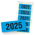 Produktbild: itenga 50x Jahresetiketten Ordner Inhaltsschild Jahreszahl I Aufkleber für Akten selbstklebend aus Haftpapier Rechteckig 6x2,5cm (Kalenderjahr 2025 (blau))
