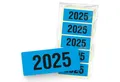 Produktbild: itenga Etiketten itenga 50x Jahresetiketten 2025 blau rechteckig 6 x 2,5 cm aus Haftpap