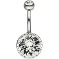 Produktbild: Bauchnabelpiercing JOBO, silber (edelstahlfarben), Piercings, Damen, Edelstahl, Edelstahl mit Kristallsteinen