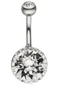 Produktbild: JOBO Bauchnabelpiercing, Edelstahl mit Kristallsteinen