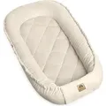 Produktbild: PIMKO Beige Babynestchen Velvet Kuschelnest für Neugeborene: Gemütliches 95x60 cm Baby Nestchen für drinnen und draußen Wohliges Kokonbett aus ... - Beige