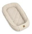 Produktbild: PIMKO Multifunktionale 2seitig Babynest Kuschelnest Kokon für Babys Nestchen antiallergischre Neugeborene Kokon 55 x 90cm Velvet - Beige mit Klappe